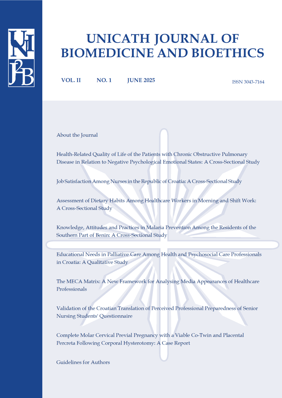 UniCath Journal of Biomedicine and Bioethics