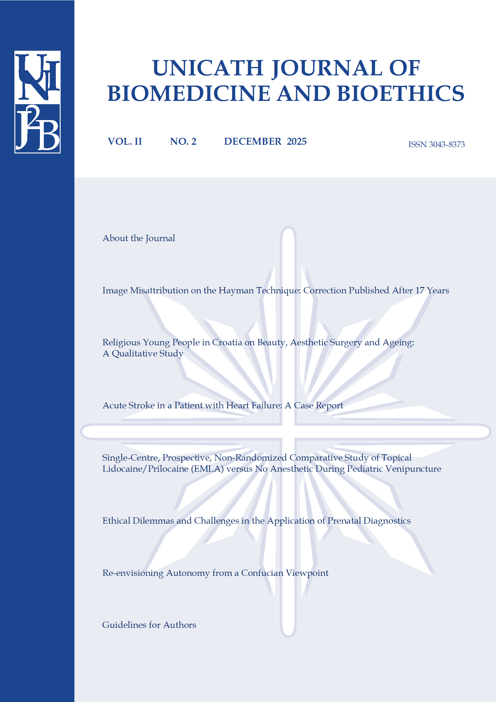 Unicath Journal of Biomedicine and Bioethics - volume 2 no 2